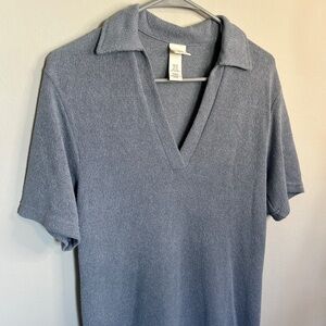 Dusty Blue H&M Collared Dress
